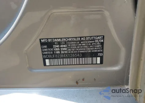 2004 Mercedes-Benz E 320 4Matic from USA, damaged, VIN WDBUF82J84X126543